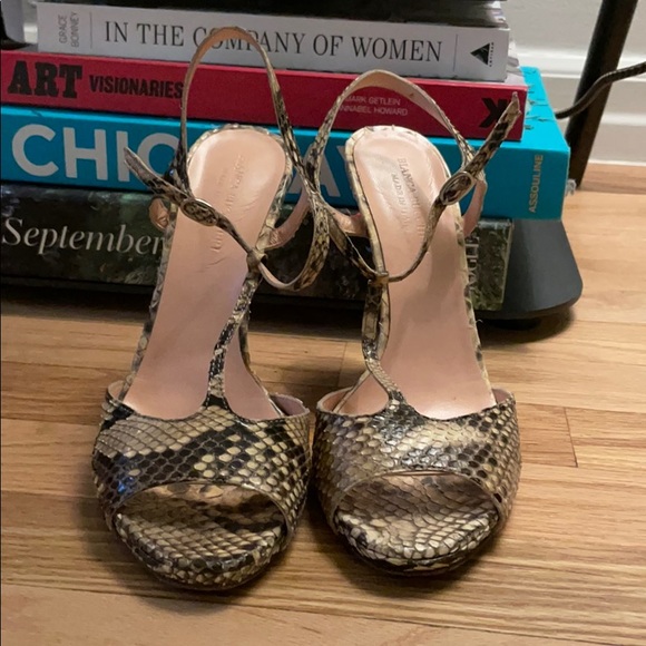 Bianca Buccheri Python T-strap Sandals - Picture 2 of 8